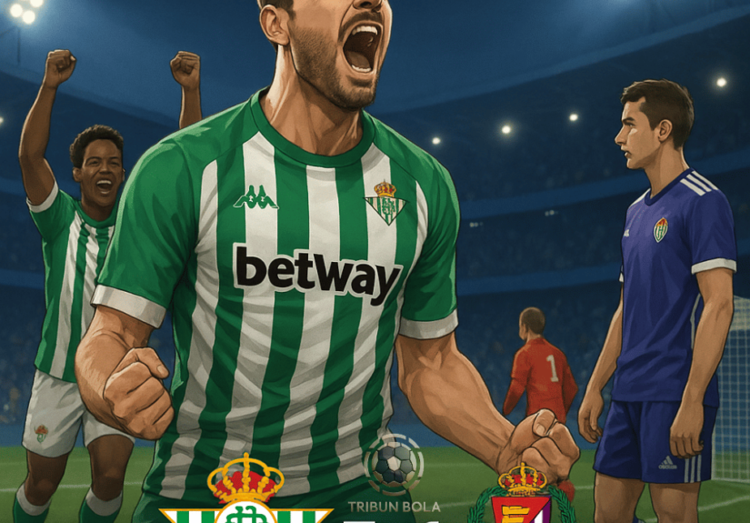 Pemain Real Betis selebrasi kemenangan 5-1 atas Real Valladolid di La Liga 2025