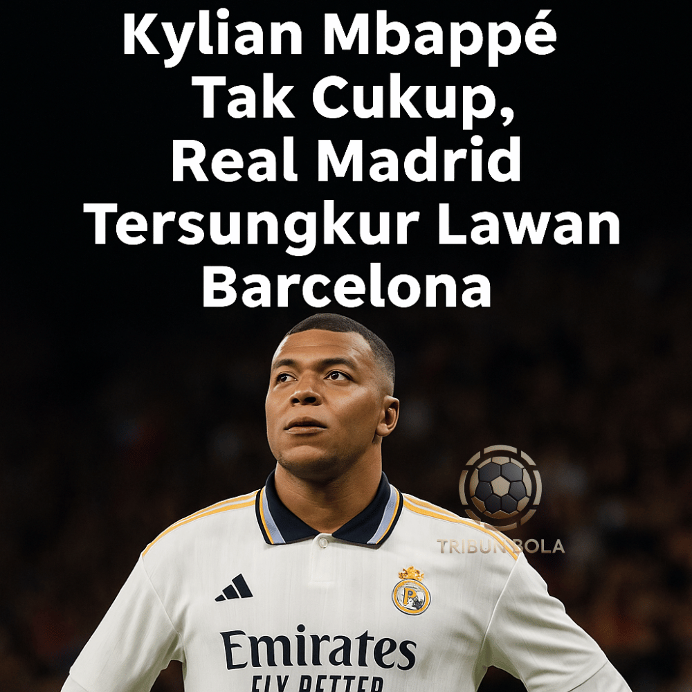 Kylian Mbappé kecewa setelah Real Madrid kalah dari Barcelona di Copa del Rey 2025
