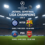 Jadwal Semifinal Liga Champions Leg 2 Inter vs Barcelona dan PSG vs Arsenal