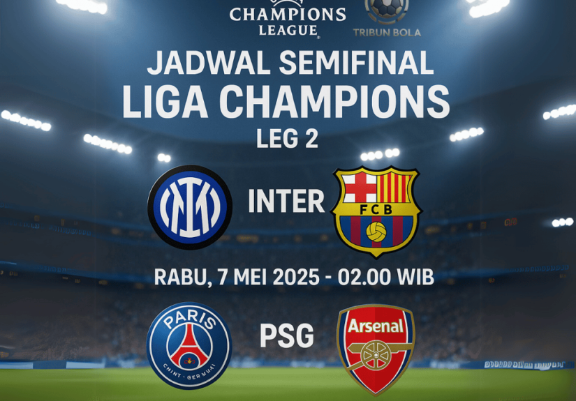 Jadwal Semifinal Liga Champions Leg 2 Inter vs Barcelona dan PSG vs Arsenal